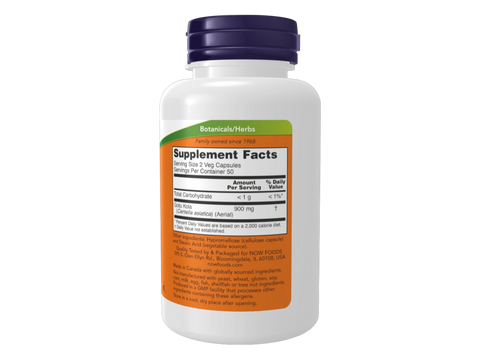 NOW Foods Gotu Kola 450 mg Traditional Herb 100 Vegetarian Capsules Supplement Facts label with herbal ingredient details