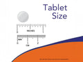 NOW Foods Iron Complex 27 mg Vegetarian Tablets with Ferrochel tablet size comparison chart image