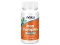 NOW Foods Iron Complex 27 mg Vegetarian Tablets with Ferrochel 100 Tablets front bottle view