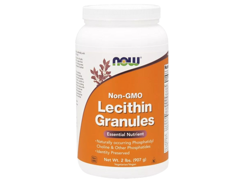 NOW Foods Lecithin Granules Source of Phosphatidyl Choline Non-GMO 907 g container front view
