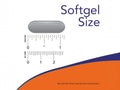 NOW Foods MCT Oil Supplement 600 mg Caprylic Acid Softgels softgel size comparison chart image