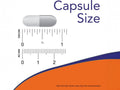 NOW Foods NAC 600 mg with Selenium N-Acetyl Cysteine Capsules capsule size comparison chart image