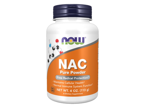 NOW Foods NAC Pure Powder 600 mg N-Acetyl Cysteine 113 g container front view