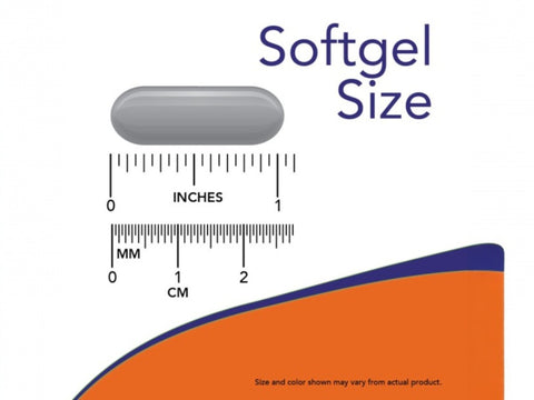 NOW Foods NKO Krill Oil 1000 mg Phospholipid Omega-3 Softgels softgel size comparison chart image