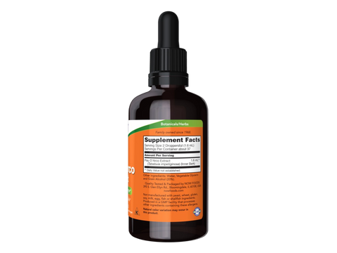 NOW Foods Pau D'Arco Herbal Extract Liquid Drops 59 mL Supplement Facts label with herbal extract details