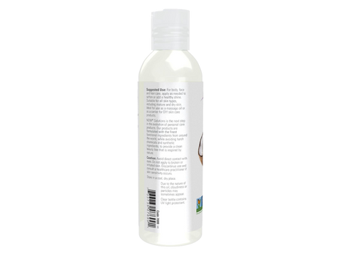 Barcode and product details for NOW Liquid Coconut Oil, 118ml