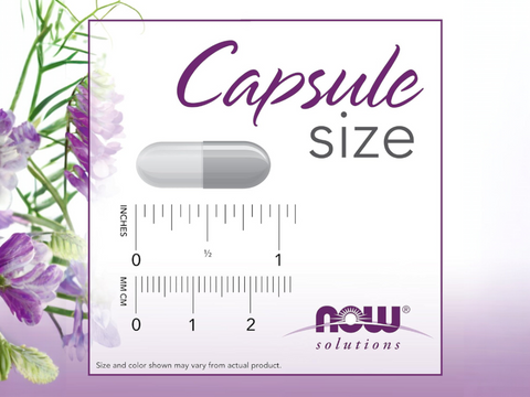 Capsules size from the NOW Hair Skin Nails bottle.