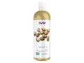 NOW Solutions 100% Pure Castor Oil bottle, 473ml, on white background.