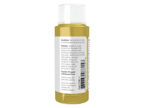 Barcode and product details for NOW Jojoba Oil, 30ml