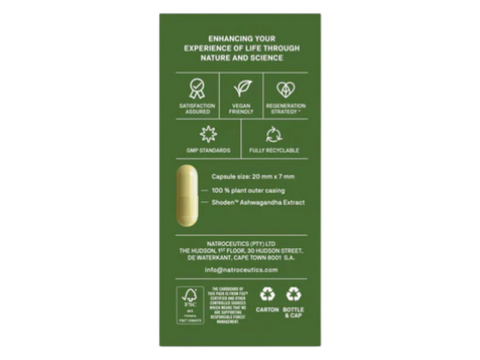Natroceutics Ashwagandha Bioactive 60 Capsules side view of box with product details