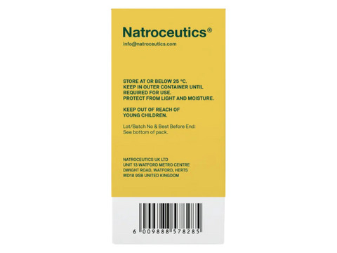 Natroceutics Bergamot-HT Complex 60 Capsules back view of box showing supplement facts ingredients and barcode
