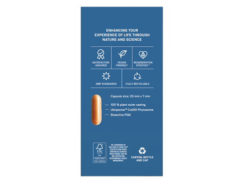 Natroceutics CoQ10 and PQQ Advanced 30 Capsules side view of box with product details