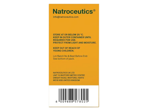 Natroceutics Curcumin Complete 30 Capsules back view of box showing supplement facts ingredients and barcode
