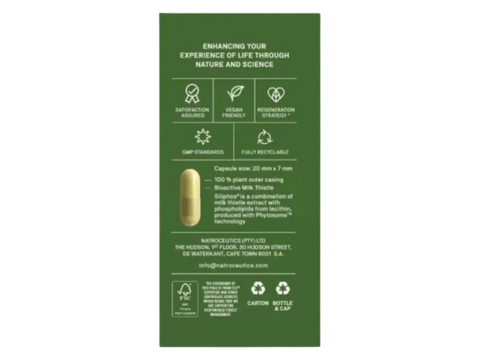 Natroceutics Milk Thistle Bioactive 60 Capsules side view of box with product details