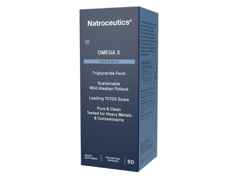 Natroceutics Omega-3 Pure and Wild 60 Capsules front view box only