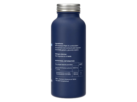 Natroceutics Omega-3 Pure and Wild 60 Capsules back view bottle only