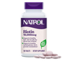 Natrol Biotin 10,000mcg (Vitamin B7) supplement jar, 100 vegetarian tablets.