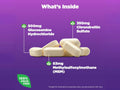 Supplement facts label and instructions for Natrol Glucosamine Chondroitin MSM joint support tablets.