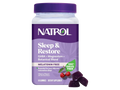 Natrol Sleep & Restore Magnesium Glycinate & GABA Gummies tub, 60 count, cherry flavour.