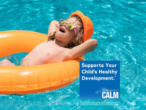 Natural Vitality CALM Kids Magnesium Gummies Sweet Citrus Lifestyle Image Supports Calm and Relaxation for Kids 60 Gummies