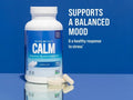 Natural Vitality CALM Magnesium Glycinate 325mg Capsules Bottle Lifestyle Image Supports Balanced Mood 120 Vegan Capsules