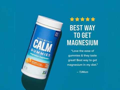 Natural Vitality CALM Magnesium Gummies 330mg Orange Flavour Customer Review Lifestyle Image 120 Gummies