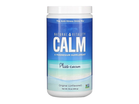 Natural Vitality CALM Plus Calcium Magnesium Drink Mix Original Unflavoured Powder 453g Container Front View