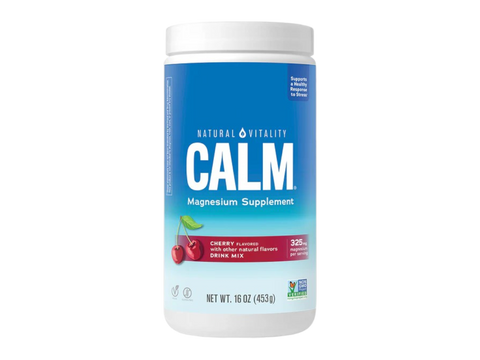 Natural Vitality CALM Magnesium Drink Mix Cherry Flavour Powder 453g Container Front View