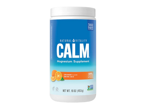 Natural Vitality CALM Magnesium Drink Mix Orange Flavour Powder 453g Container Front View