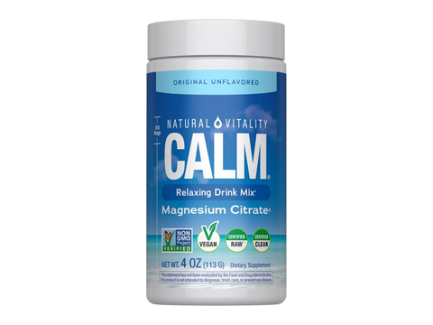 Natural Vitality CALM Magnesium Drink Mix Original Unflavoured Powder 113g Container Front View