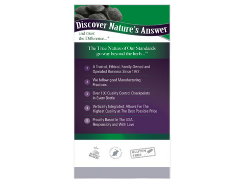 Nature's Answer Activated Charcoal Capsules 90 count vegan supplement front label box & bottle
