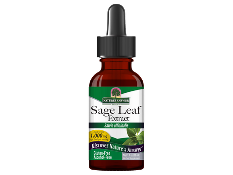Nature's Answer Alcohol-Free Sage Leaf Extract 30ml liquid herbal supplement front label