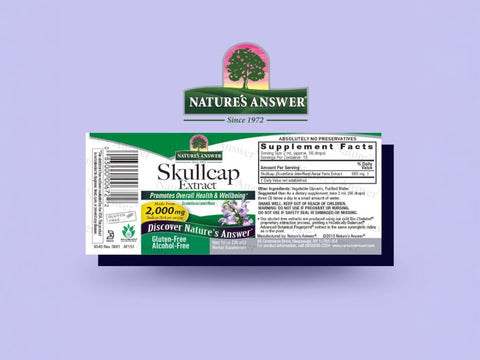 Nature's Answer Alcohol-Free Skullcap Herb Extract 30ml barcode packaging