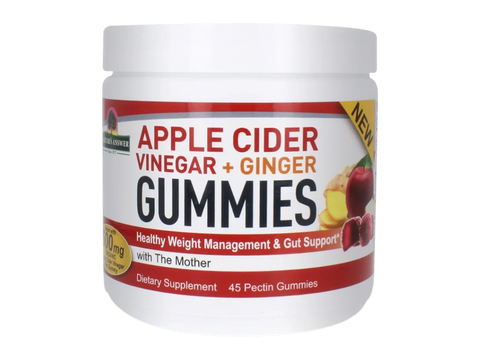 Nature's Answer Apple Cider Vinegar and Ginger Gummies 45 count front label