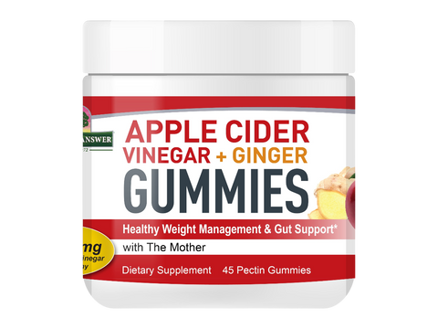 Nature's Answer Apple Cider Vinegar and Ginger Gummies 45 count front label