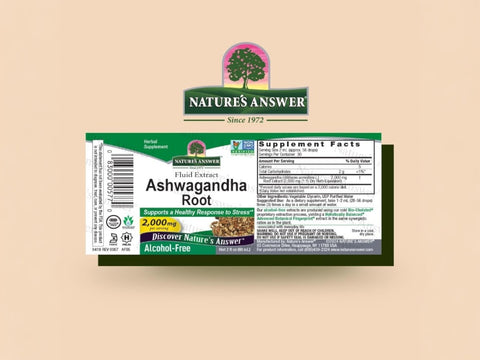 Nature’s Answer Ashwagandha root alcohol-free extract 60ml barcode