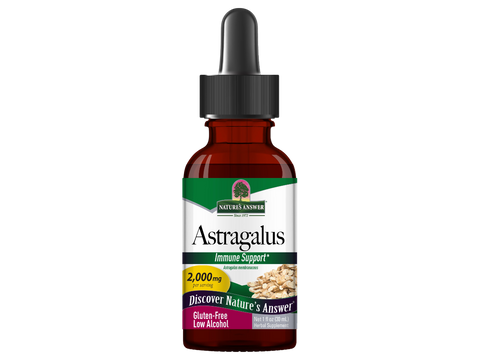 Nature’s Answer Astragalus root liquid extract low alcohol 2000mg 30ml bottle front view on a white background