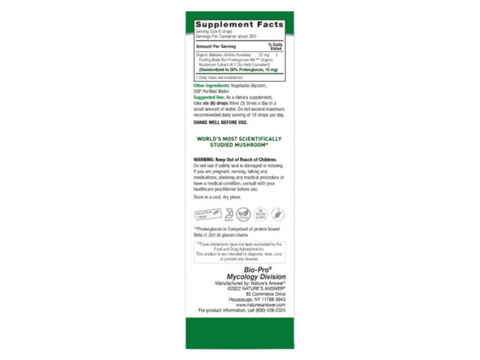 Nature’s Answer Bio-Pro Maitake liquid extract supplement facts 60ml box