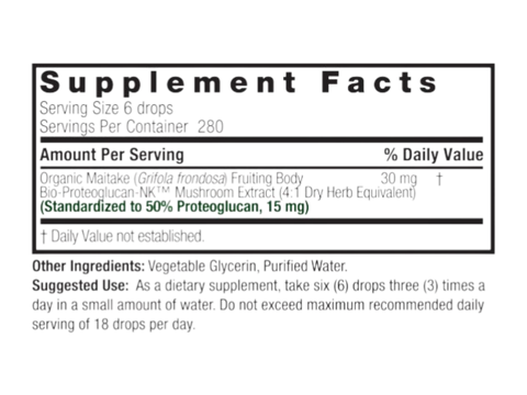 Nature’s Answer Bio-Pro Maitake liquid extract supplement facts 60ml box