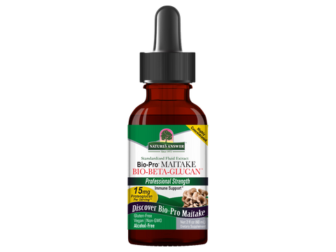 Nature’s Answer Bio-Pro Maitake mushroom liquid extract alcohol-free 60ml bottle front label