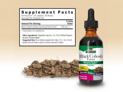 Nature's Answer Black Cohosh Root Extract 30ml supplement facts and directions