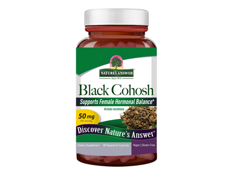 Nature's Answer Black Cohosh Root 50mg Vegetarian Capsules 90 count bottle front label