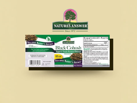 Nature's Answer Black Cohosh Root 50mg Capsules 90 barcode packaging