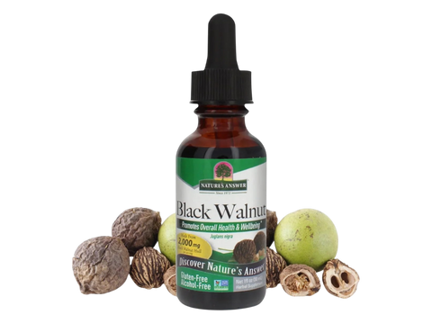 Nature’s Answer Black Walnut green hull alcohol-free liquid extract 30ml bottle front label