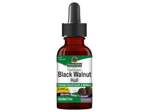 Nature’s Answer Black Walnut green hull alcohol-free liquid extract 30ml bottle front label