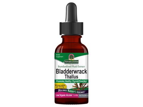 Nature’s Answer Bladderwrack thallus liquid extract low alcohol 30ml bottle front label