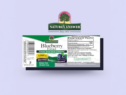 Nature's Answer Blueberry Fruit Extract Alcohol-Free 60ml barcode packaging