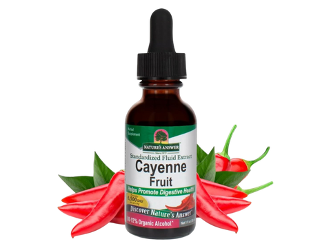 Nature’s Answer Cayenne fruit liquid extract low alcohol 30ml bottle front label