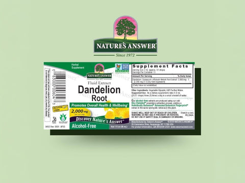 Nature’s Answer Dandelion Root alcohol-free liquid extract 30ml barcode