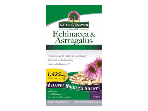 Nature’s Answer Echinacea and Astragalus vegetarian capsules 90 count box front view